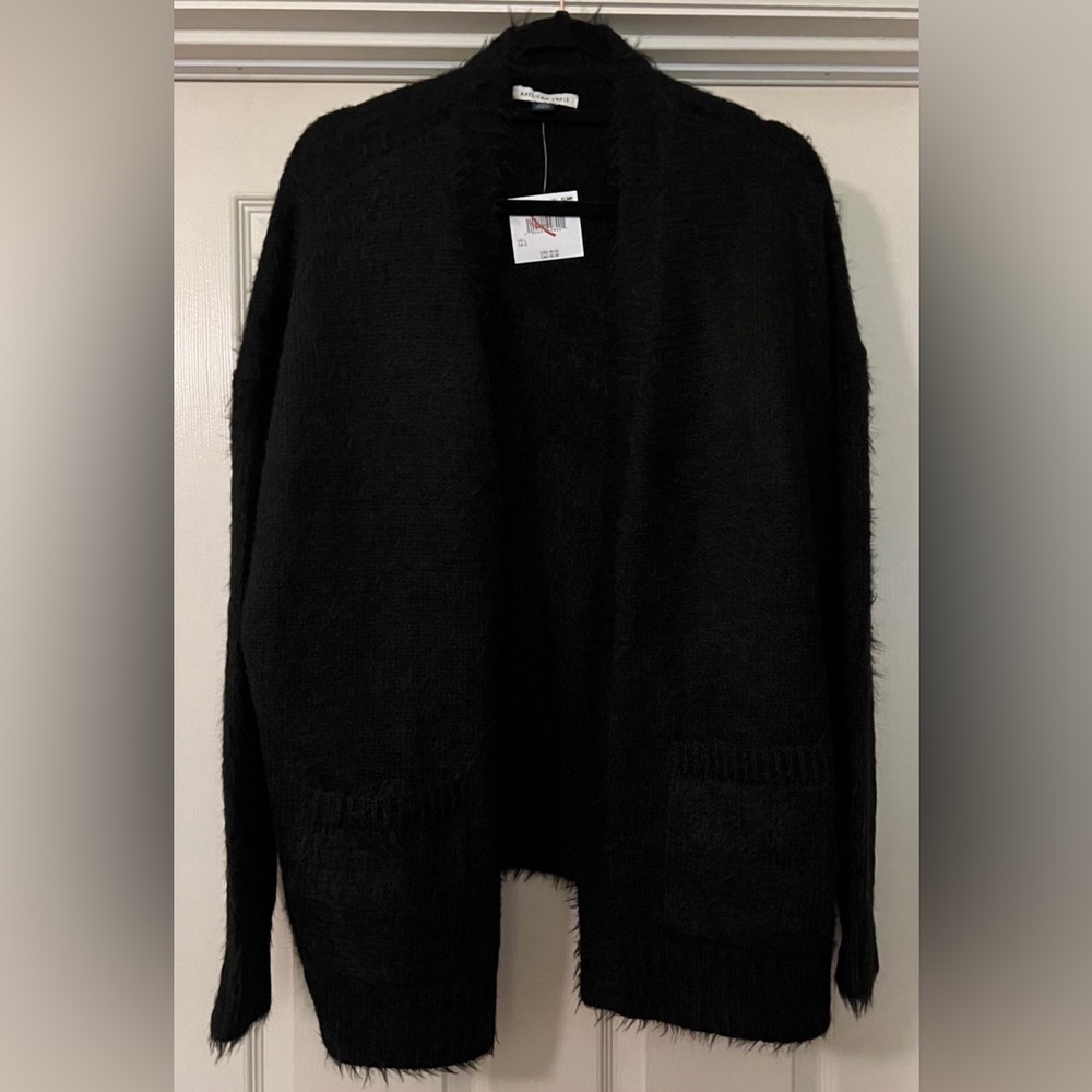 American Eagle AE Whoa So Cozy Fuzzy Black Cardigan Size L
